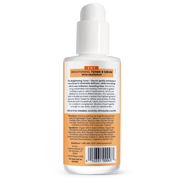 Brightening Toner Serum with Grapefruit 4oz Back LA49