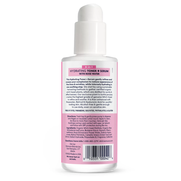 Hydrating Toner Serum with Rose 4N1 4oz Bck LA496